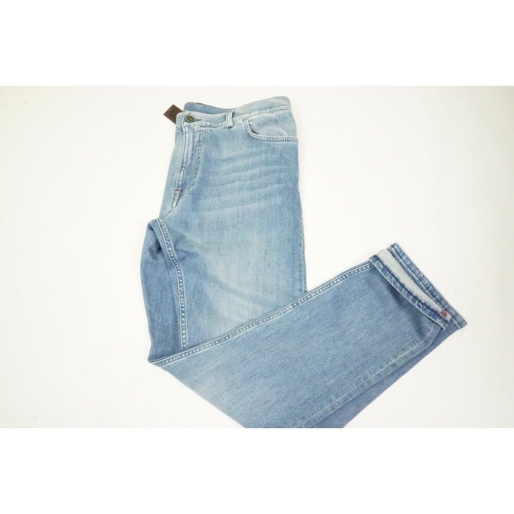 Isaia Delclassato Denim Light/Medium Wash Cotton Blue Jeans Sz 32R EU BRAND NEW
